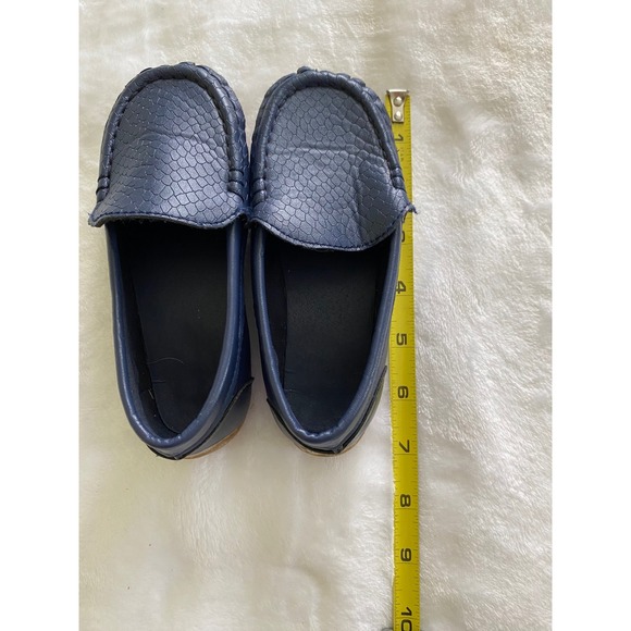 Unbranded Other - Unbranded Loafers Kids Size 9 Navy Blue Snakeskin Embossed Slip On Dress Shoes